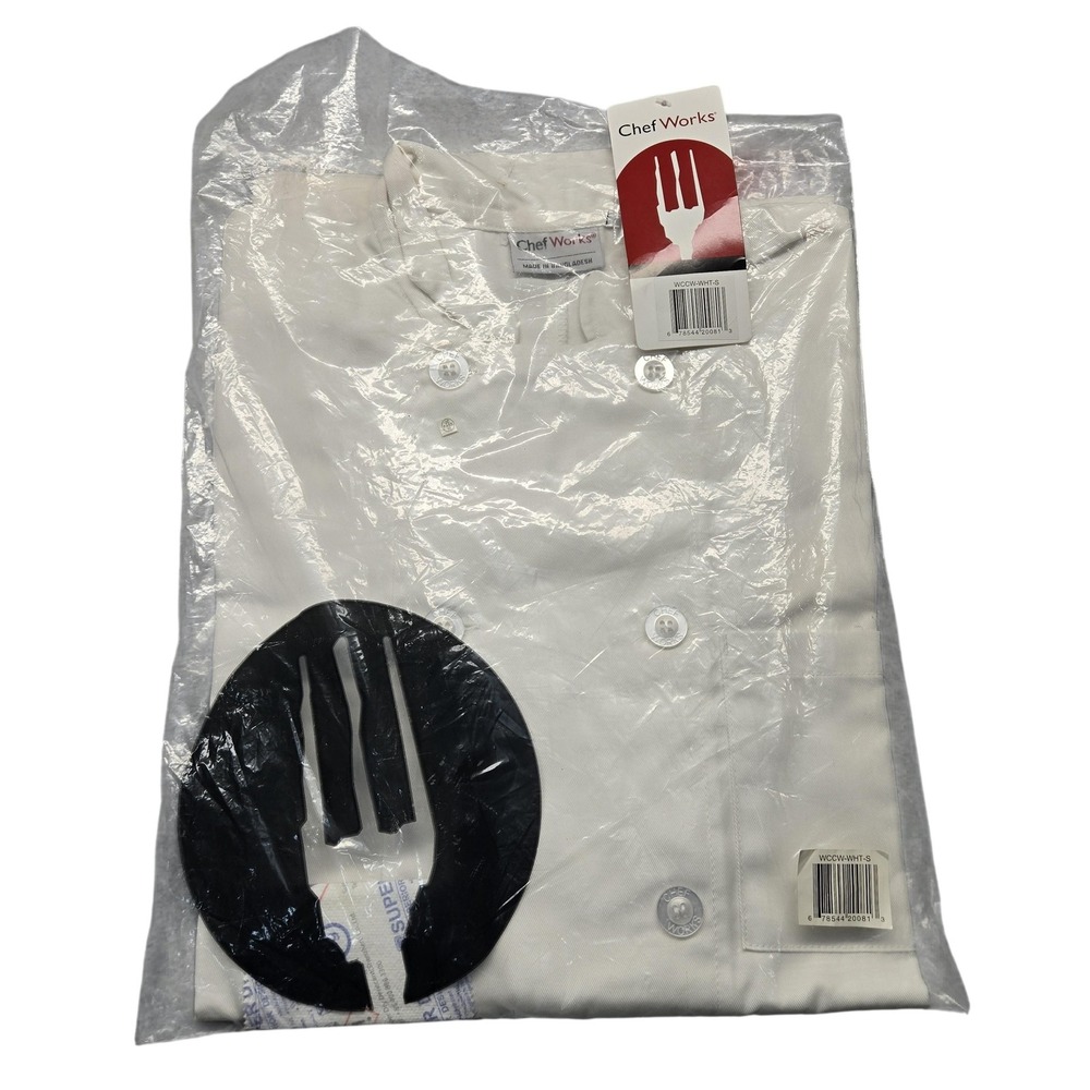 Chef Works Jacket Womens Small White Double Breasted Chef Coat Uniform Kitchen